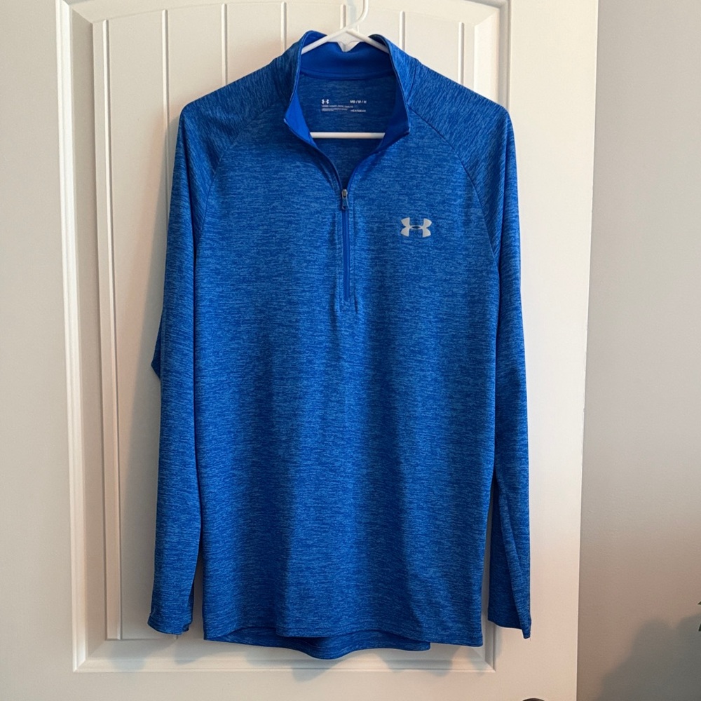Under Armour Men's Heathered Blue Quarter-Zip Long Sleeve